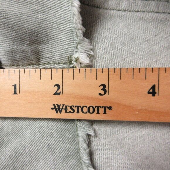 SINCERELY JULES High Rise Pale Green Denim Jean Shorts Sz 13/30 Cut Off Hem NWT - Picture 12 of 12